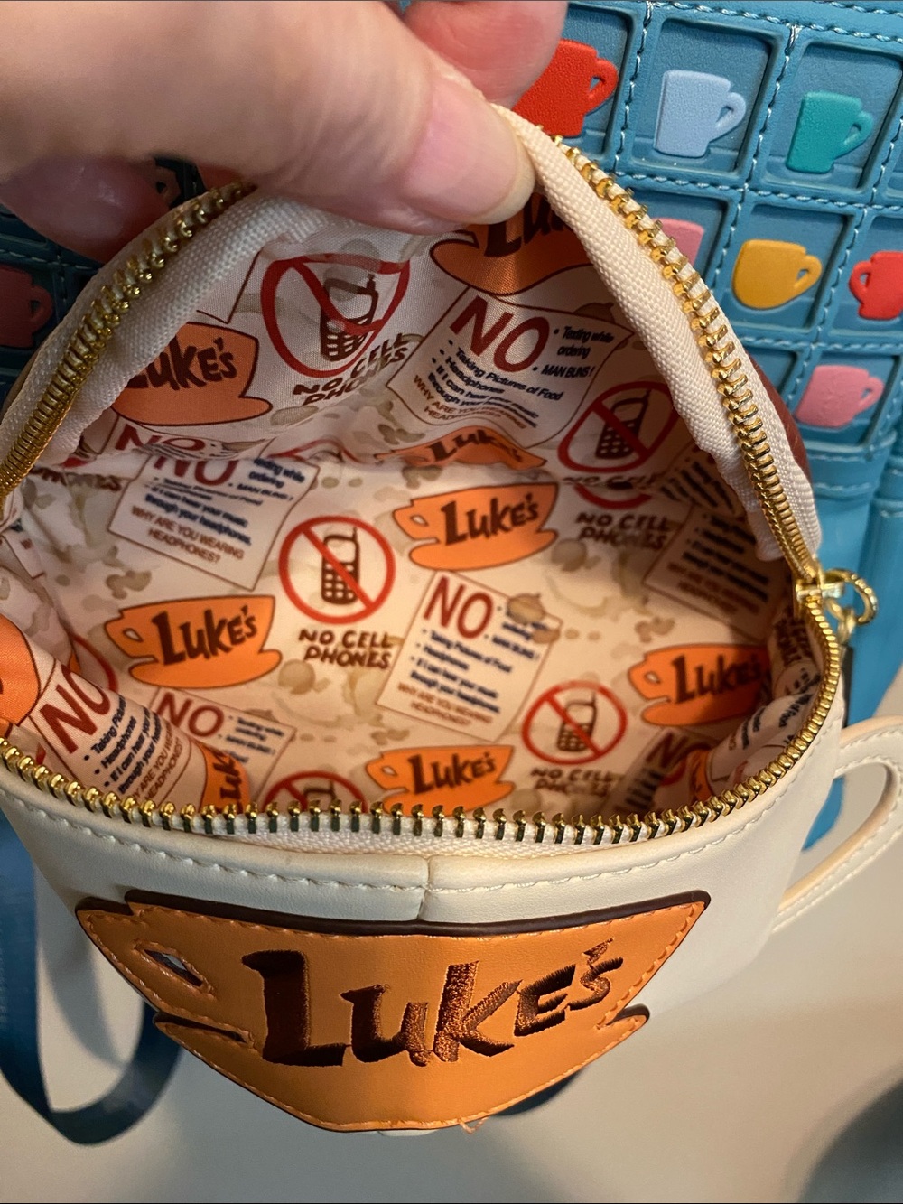 Loungefly Blue Gilmore Girls Luke's Diner Mini Backpack - Picture 3 of 16